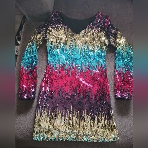 Iridescent Sequins Dress, Large
